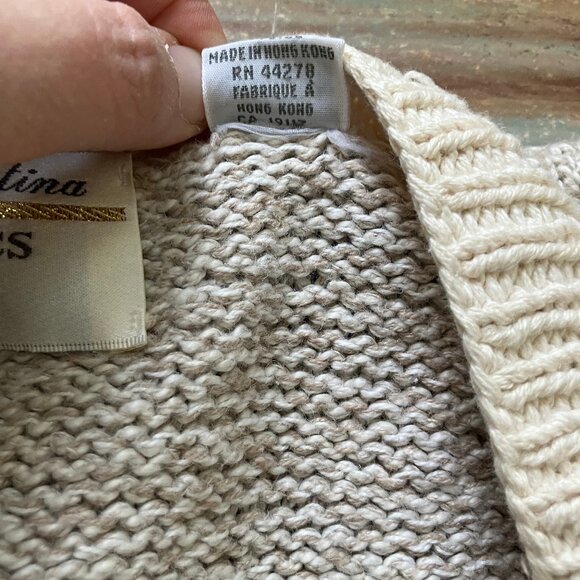 Marisa Christina Knit Cardigan Sweater Leopard & Tiger Big Cat Vintage 90s - Picture 9 of 12